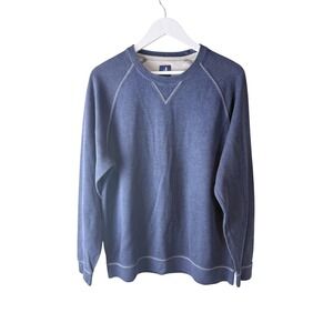 Johnnie-O Mens Shields‎ pullover blue  Raglan Crewneck Sweatshirt L